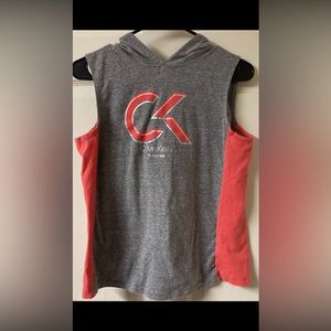 Calvin Klein tank top hoodie size 16 color pink and gray